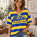 [SPECIAL OFFER] NEW CUSTOMIZED NFL22 LAR LOS ANGELES RAMS WOMEN'S HEART V-NECK LONG SLEEVE SHIRT