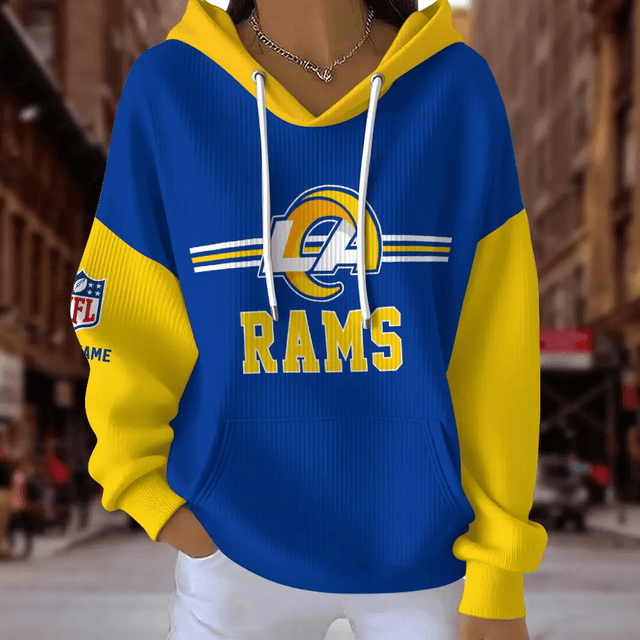 [SPECIAL OFFER] NEW CUSTOMIZED NFL22 LAR LOS ANGELES RAMS RIBBED HOODIE & SWEATSHIRT