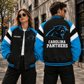 [SPECIAL OFFER] NEW CUSTOMIZED NFL23 CLP CAROLINA PANTHERS SATIN VARSITY & BASEBALL JACKET
