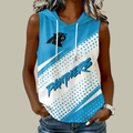 [SPECIAL OFFER] NEW CUSTOMIZED NFL23 CLP CAROLINA PANTHERS WOMEN'S SLEEVELESS HOODED POCKET TANK TOP