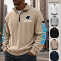 [SPECIAL OFFER] NEW CUSTOMIZED NFL23 CLP CAROLINA PANTHERS MULTICOLOR QUARTER-ZIP SWEATSHIRT