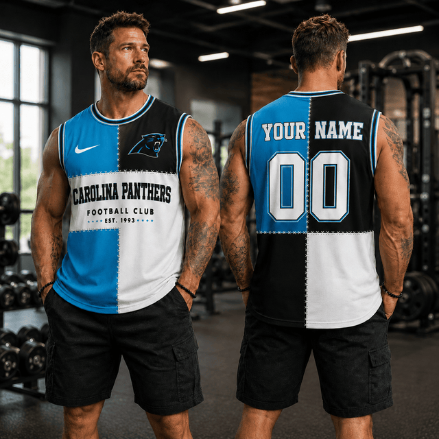 [SPECIAL OFFER] NEW CUSTOMIZED NFL23 CLP CAROLINA PANTHERS MEN'S GYM SHIRT