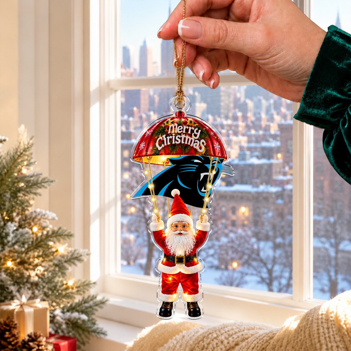[SPECIAL OFFER] NEW CUSTOMIZED NFL23 CLP CAROLINA PANTHERS CHRISTMAS ACRYLIC ORNAMENT