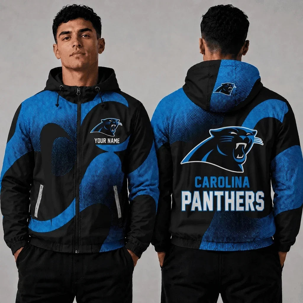 [SPECIAL OFFER] NEW CUSTOMIZED NFL23 CLP CAROLINA PANTHERS WINDBREAKER JACKET