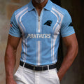 [SPECIAL OFFER] NEW CUSTOMIZED NFL23 CLP CAROLINA PANTHERS ZIP POLO SHIRT