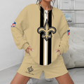 [SPECIAL OFFER] NEW CUSTOMIZED NFL24 NOS NEW ORLEANS SAINTS UNISEX SWEATSHIRT & SHORTS SET