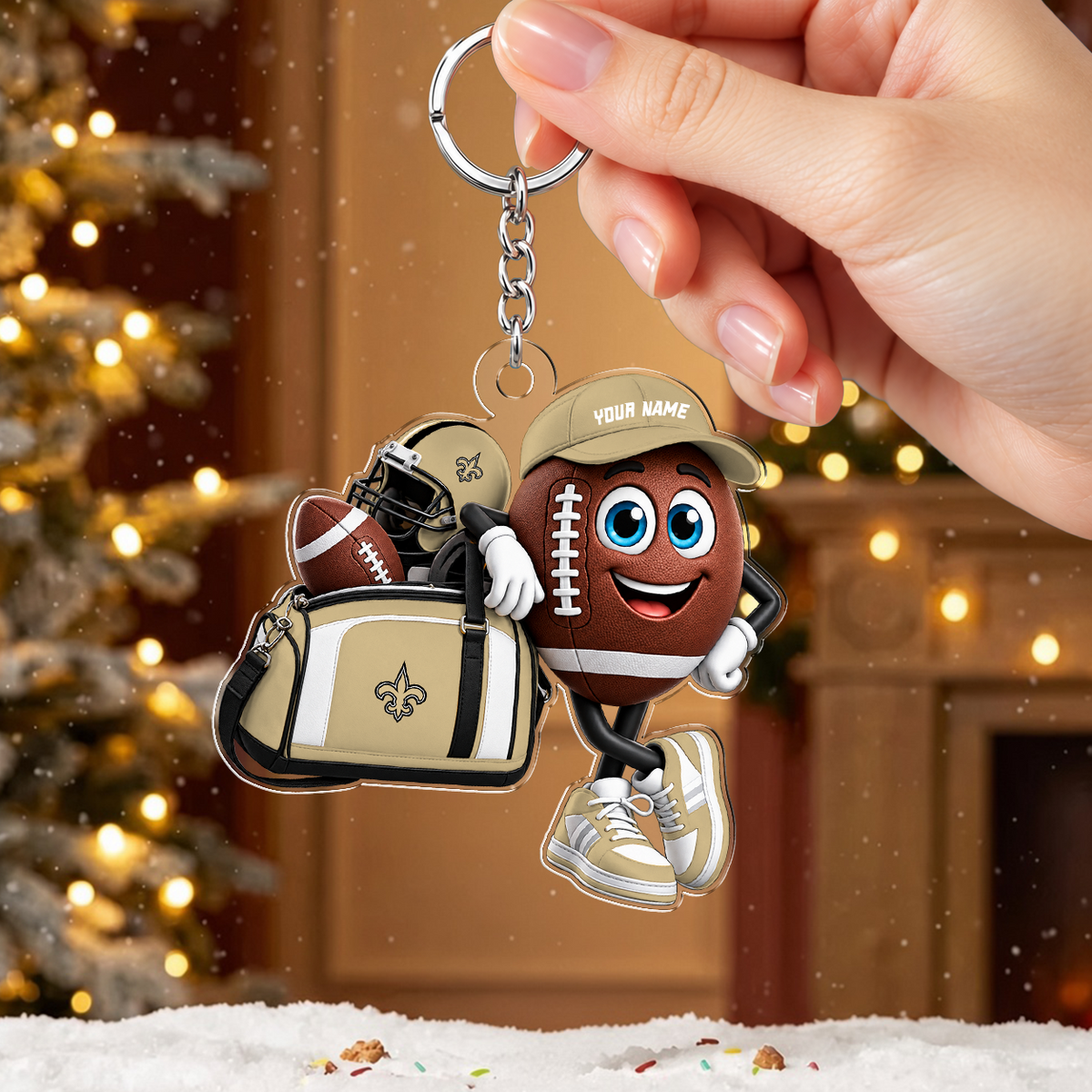 [SPECIAL OFFER] NEW CUSTOMIZED NFL24 NOS NEW ORLEANS SAINTS ACRYLIC KEYCHAIN
