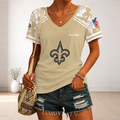 [SPECIAL OFFER] NEW CUSTOMIZED NFL24 NOS NEW ORLEANS SAINTS V-NECK FEMALE SHIRT