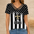 [SPECIAL OFFER] NEW CUSTOMIZED NFL24 NOS NEW ORLEANS SAINTS V-NECK SHIRT