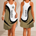 [SPECIAL OFFER] NEW CUSTOMIZED NFL24 NOS NEW ORLEANS SAINTS CAMISOLE DRESS