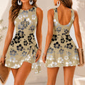 [SPECIAL OFFER] NEW CUSTOMIZED NFL24 NOS NEW ORLEANS SAINTS WOMEN'S SUMMER SKORT DRESS