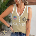 [SPECIAL OFFER] NEW CUSTOMIZED NFL24 NOS NEW ORLEANS SAINTS WOMEN'S V-NECK TANK TOP