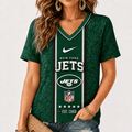 [SPECIAL OFFER] NEW CUSTOMIZED NFL25 NYJ NEW YORK JETS V-NECK FEMALE SHIRT