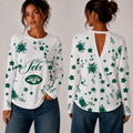 [SPECIAL OFFER] NEW CUSTOMIZED NFL25 NYJ NEW YORK JETS WOMEN'S BACK V-CUT LONG-SLEEVE SHIRT