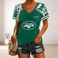[SPECIAL OFFER] NEW CUSTOMIZED NFL25 NYJ NEW YORK JETS V-NECK FEMALE SHIRT
