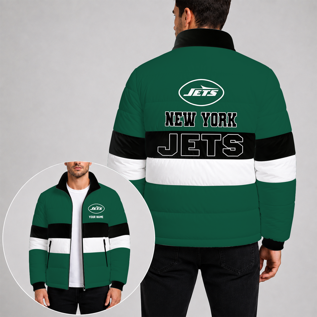 [SPECIAL OFFER] NEW CUSTOMIZED NFL25 NYJ NEW YORK JETS PUFFER JACKET