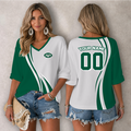 [SPECIAL OFFER] NEW CUSTOMIZED NFL25 NYJ NEW YORK JETS WOMEN'S HEART V-NECK LONG SLEEVE SHIRT