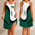 [SPECIAL OFFER] NEW CUSTOMIZED NFL25 NYJ NEW YORK JETS CAMISOLE DRESS