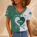 [SPECIAL OFFER] NEW CUSTOMIZED NFL25 NYJ NEW YORK JETS V-NECK SHIRT