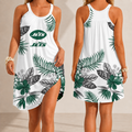 [SPECIAL OFFER] NEW CUSTOMIZED NFL25 NYJ NEW YORK JETS CAMISOLE DRESS