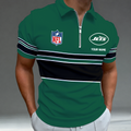 [SPECIAL OFFER] NEW CUSTOMIZED NFL25 NYJ NEW YORK JETS ZIP POLO SHIRT