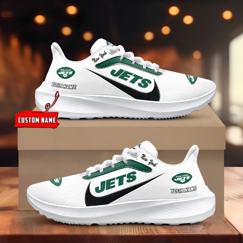 [SPECIAL OFFER] NEW CUSTOMIZED NFL25 NYJ NEW YORK JETS ROAD RUNNING SHOES