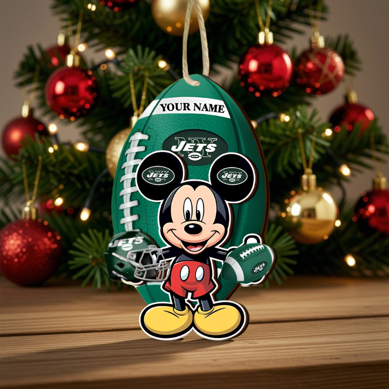 [SPECIAL OFFER] NEW CUSTOMIZED NFL25 NYJ NEW YORK JETS CHRISTMAS ACRYLIC ORNAMENT