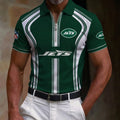 [SPECIAL OFFER] NEW CUSTOMIZED NFL25 NYJ NEW YORK JETS ZIP POLO SHIRT