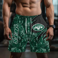 [SPECIAL OFFER] NEW CUSTOMIZED NFL25 NYJ NEW YORK JETS SHORT PANTS