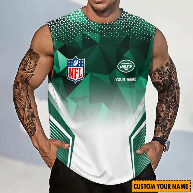 [SPECIAL OFFER] NEW CUSTOMIZED NFL25 NYJ NEW YORK JETS MEN'S GYM SHIRT