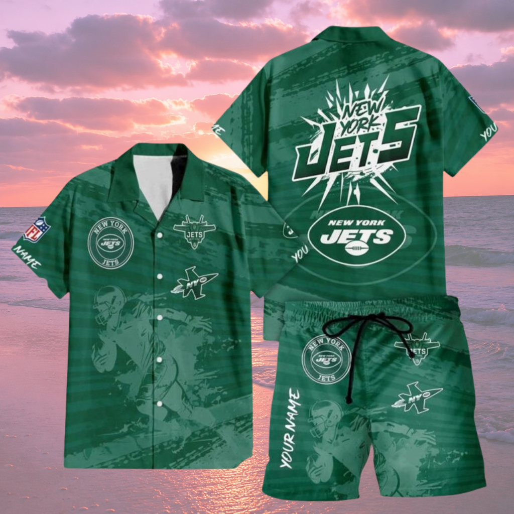 [SPECIAL OFFER] NEW CUSTOMIZED NFL25 NYJ NEW YORK JETS UNISEX HAWAIIAN SHIRT & SHORTS SET