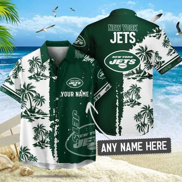[SPECIAL OFFER] NEW CUSTOMIZED NFL25 NYJ NEW YORK JETS UNISEX HAWAIIAN SHIRT & SHORTS SET