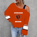 [SPECIAL OFFER] NEW CUSTOMIZED NFL26 CCB CHICAGO BEARS WOMEN'S OFF-SHOULDER LONG SLEEVE SHIRT