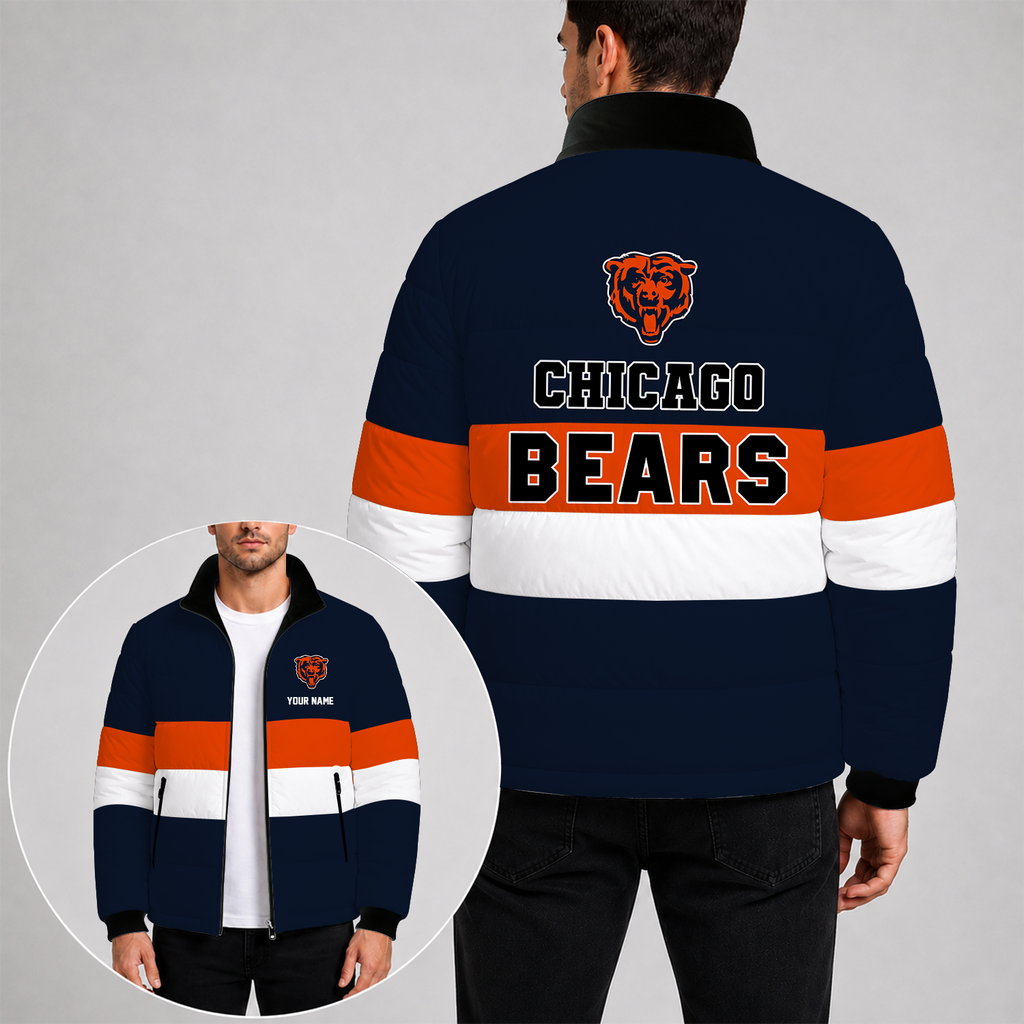 [SPECIAL OFFER] NEW CUSTOMIZED NFL26 CCB CHICAGO BEARS PUFFER JACKET