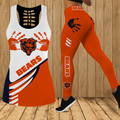 [SPECIAL OFFER] NEW CUSTOMIZED NFL26 CCB CHICAGO BEARS HOLLOW TANK TOP & LEGGINGS SET