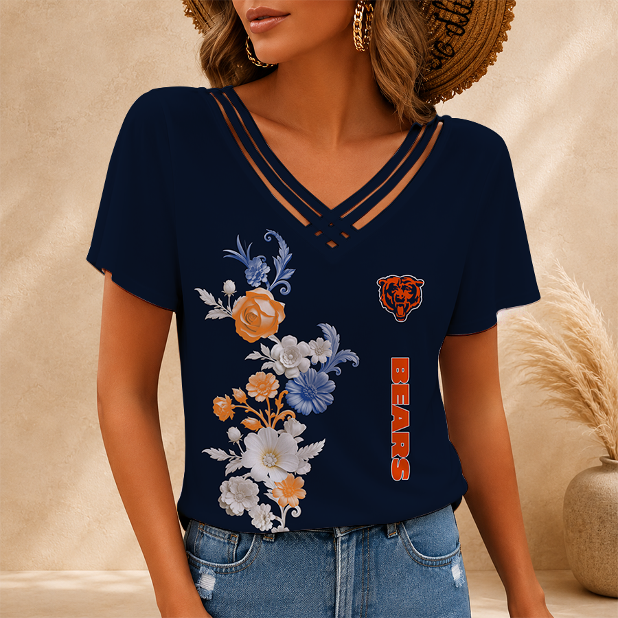 [SPECIAL OFFER] NEW CUSTOMIZED NFL26 CCB CHICAGO BEARS V-NECK SHIRT