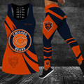 [SPECIAL OFFER] NEW CUSTOMIZED NFL26 CCB CHICAGO BEARS HOLLOW TANK TOP & LEGGINGS SET