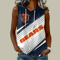 [SPECIAL OFFER] NEW CUSTOMIZED NFL26 CCB CHICAGO BEARS WOMEN'S SLEEVELESS HOODED POCKET TANK TOP