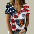 [SPECIAL OFFER] NEW CUSTOMIZED NFL26 CCB CHICAGO BEARS V-NECK FEMALE SHIRT