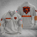 [SPECIAL OFFER] NEW CUSTOMIZED NFL26 CCB CHICAGO BEARS MULTICOLOR STRIPED QUATER ZIP SWEATSHIRT