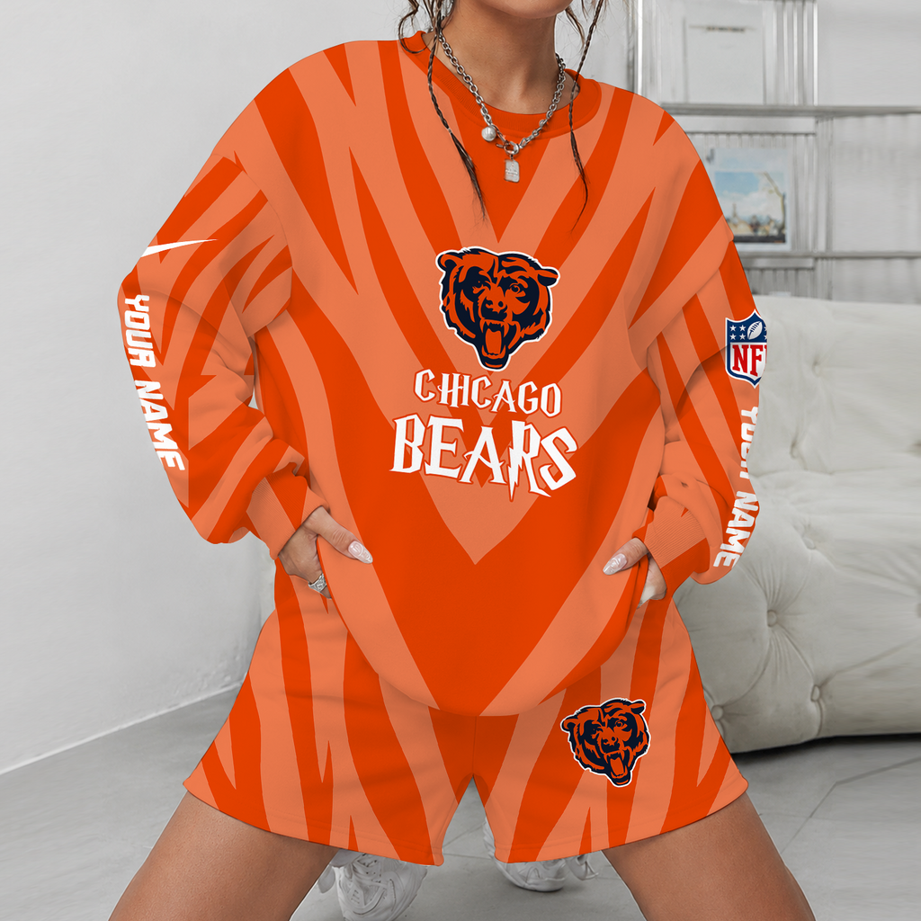 [SPECIAL OFFER] NEW CUSTOMIZED NFL26 CCB CHICAGO BEARS UNISEX SWEATSHIRT & SHORTS SET