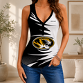 [FAN FAVORITE] NEW CUSTOMIZED NCAA FBS26 MST MISSOURI TIGERS WOMEN'S V-NECK TANK TOP