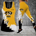 [FAN FAVORITE] NEW CUSTOMIZED NCAA FBS26 MST MISSOURI TIGERS HOLLOW TANK TOP & LEGGINGS SET