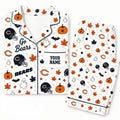 [SPECIAL OFFER] NEW CUSTOMIZED NFL26 CCB CHICAGO BEARS HALLOWEEN LONG PAJAMAS SET