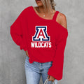 [FAN FAVORITE] NEW CUSTOMIZED NCAA FBS27 ARW ARIZONA WILDCATS WOMEN'S OFF-SHOULDER LONG SLEEVE SHIRT