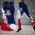 [FAN FAVORITE] NEW CUSTOMIZED NCAA FBS27 ARW ARIZONA WILDCATS HOLLOW TANK TOP & LEGGINGS SET