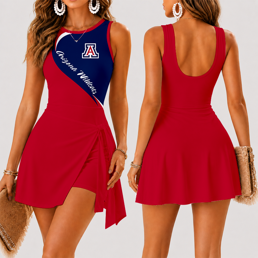 [FAN FAVORITE] NEW CUSTOMIZED NCAA FBS27 ARW ARIZONA WILDCATS WOMEN'S SUMMER SKORT DRESS