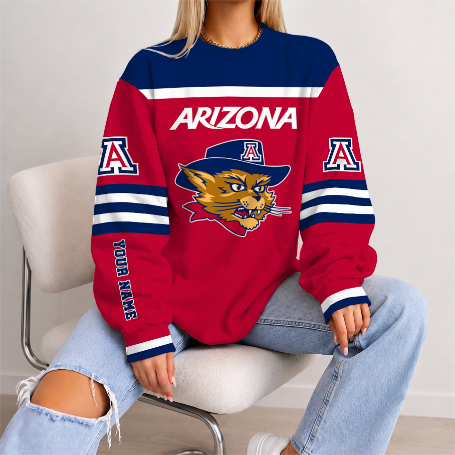 [FAN FAVORITE] NEW CUSTOMIZED NCAA FBS27 ARW ARIZONA WILDCATS UNISEX SWEATSHIRT