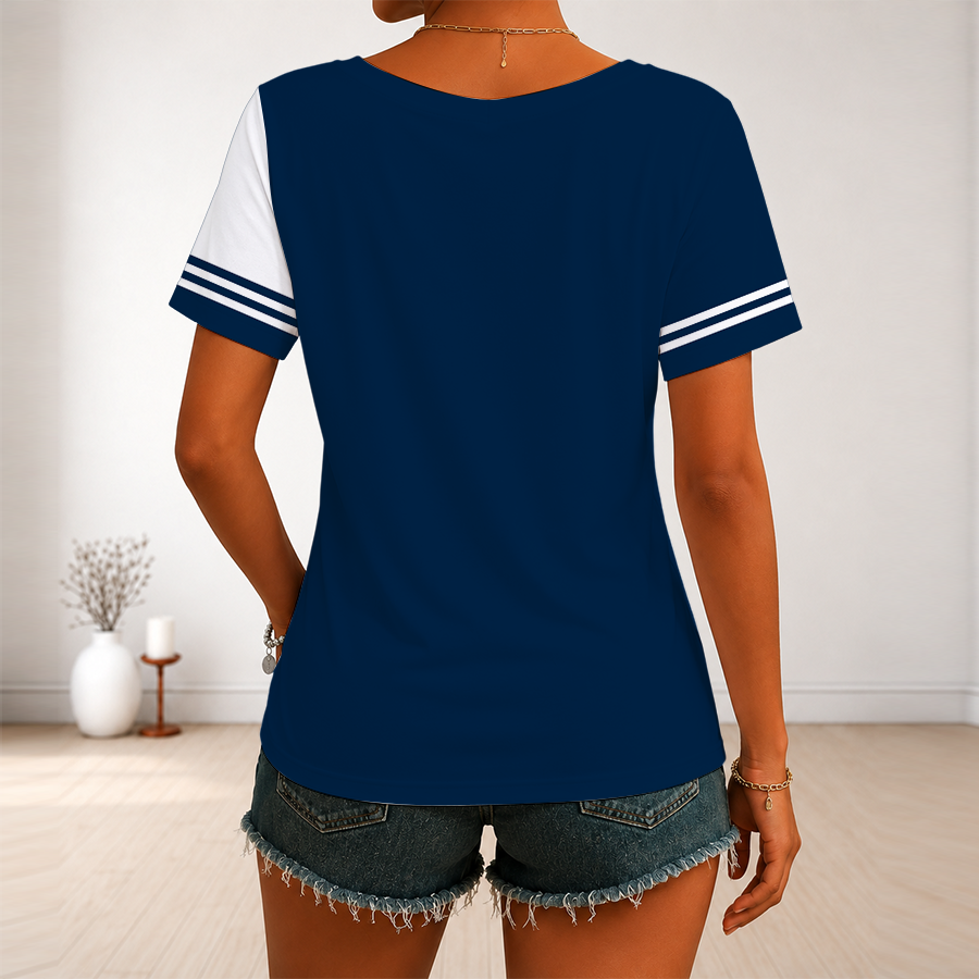 [SPECIAL OFFER] NEW CUSTOMIZED NFL27 NEP NEW ENGLAND PATRIOTS V-NECK FEMALE SHIRT