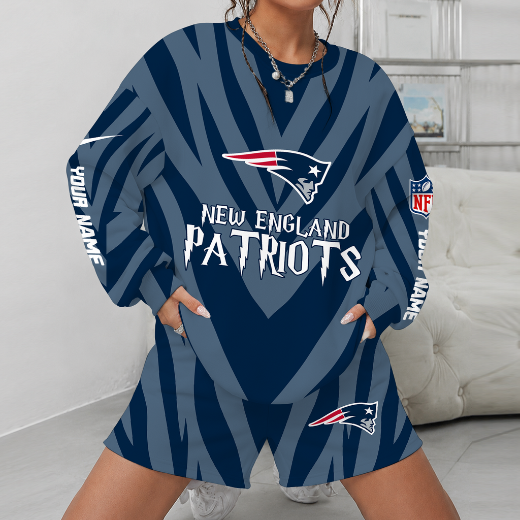 [SPECIAL OFFER] NEW CUSTOMIZED NFL27 NEP NEW ENGLAND PATRIOTS UNISEX SWEATSHIRT & SHORTS SET
